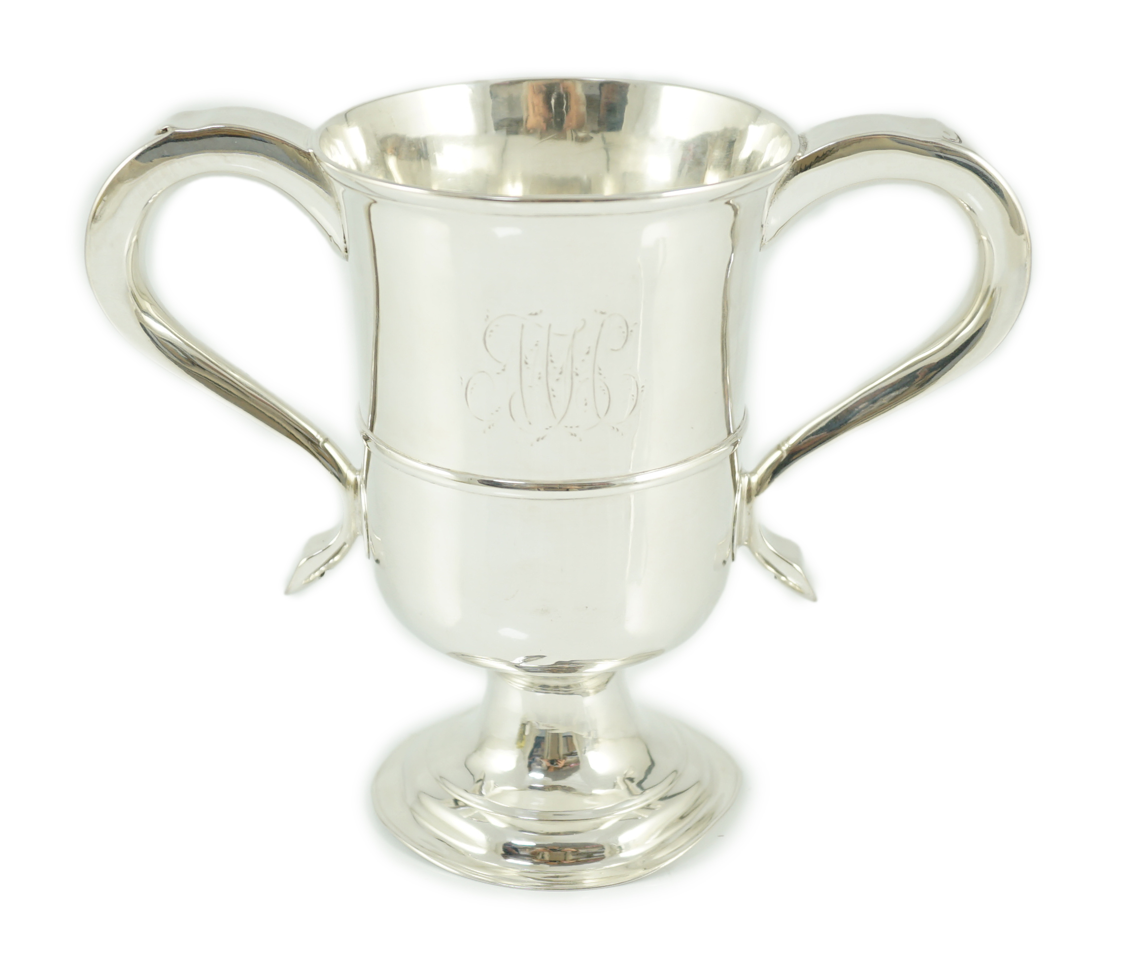 A George III provincial silver two handled pedestal cup